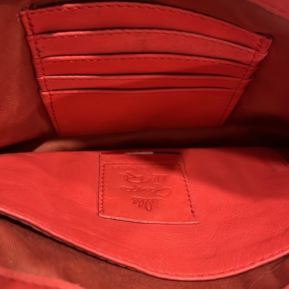 Giorgio Del Re Cognac Italian Leather Foldover Flap Crossbody Shoulder Bag Purse - Picture 5 of 11